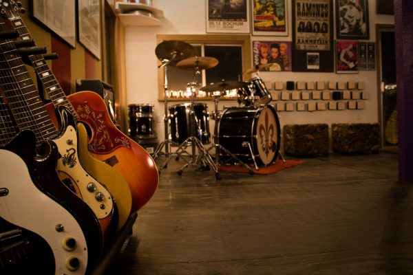 Guitars and Drums at Obscenic Arts Recording Studio - photo by Eric Kovac