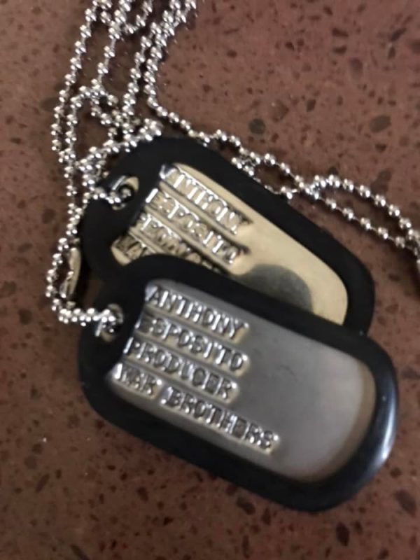 Anthony Esposito, War Brothers producer dog tags